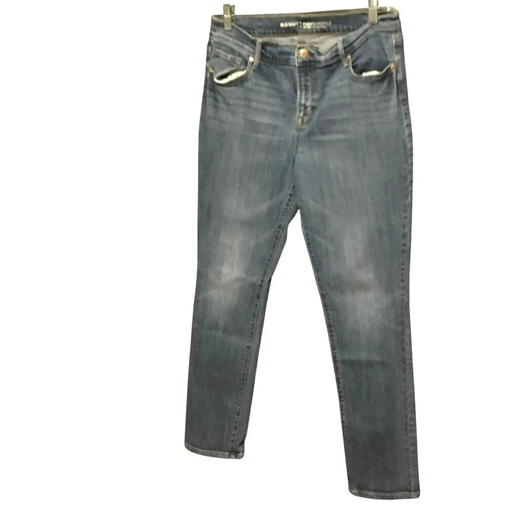 Old Navy Jeans Curvy Profile Straight Leg Women's Size 10 Long Medium Wash Blue